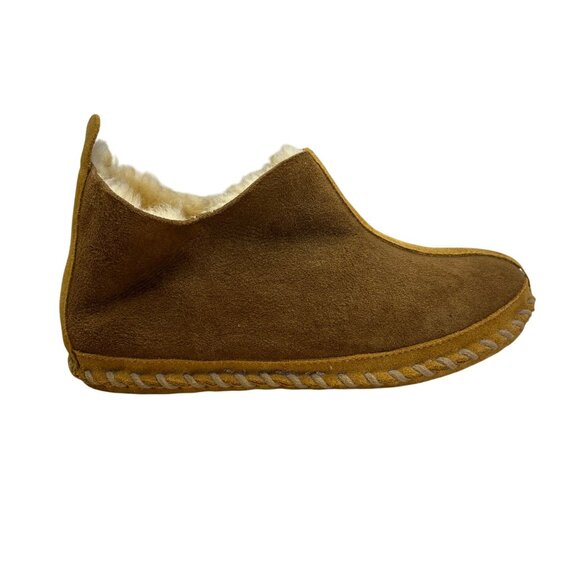 L.L. Bean Women’s Brown Cozy Shearling-Lined Suede Outdoor Slippers Size 9M - Picture 1 of 8